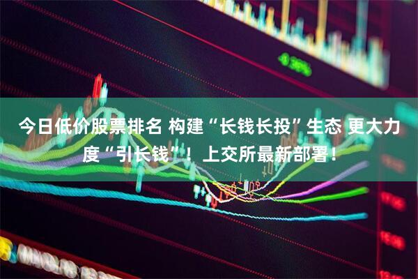 今日低价股票排名 构建“长钱长投”生态 更大力度“引长钱”！上交所最新部署！