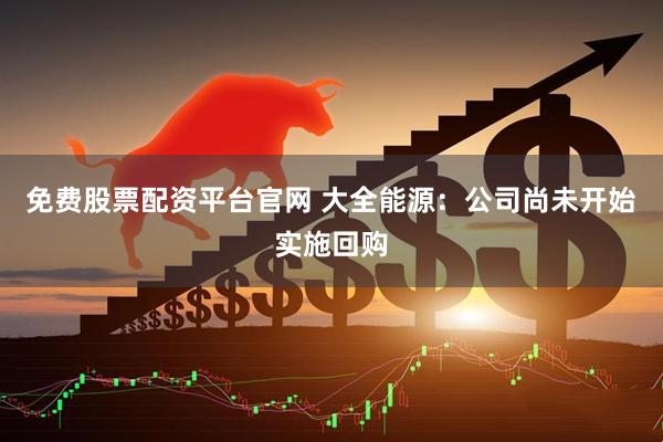 免费股票配资平台官网 大全能源：公司尚未开始实施回购