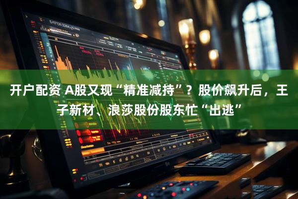 开户配资 A股又现“精准减持”？股价飙升后，王子新材、浪莎股份股东忙“出逃”