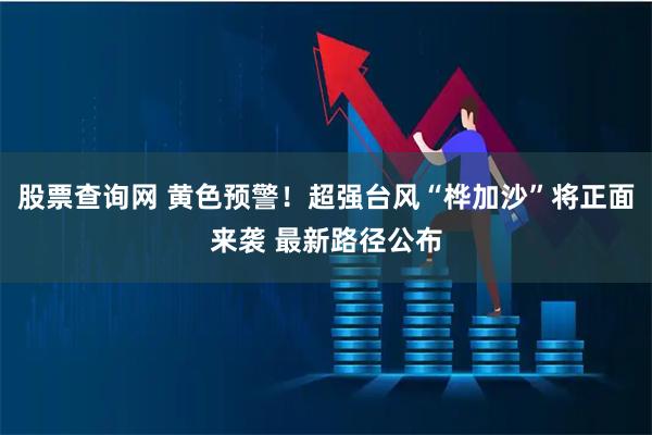 股票查询网 黄色预警！超强台风“桦加沙”将正面来袭 最新路径公布